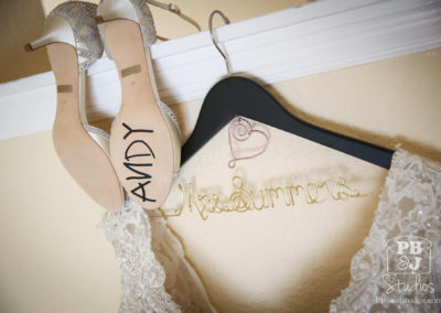 "Andy" on bride shoe