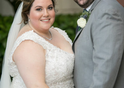 Bride and groom posing together