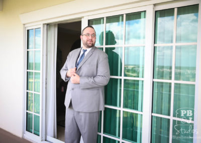 Groom getting ready