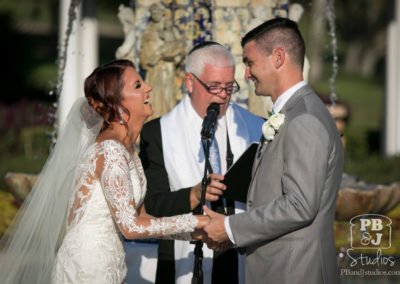 Bride and groom getting married