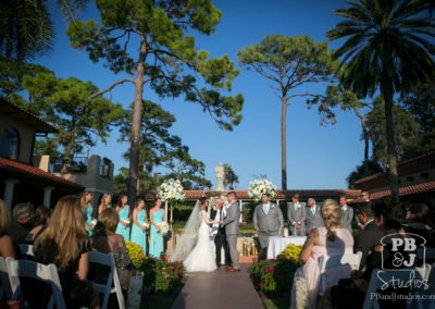 Bride and groom at wedding ceremony