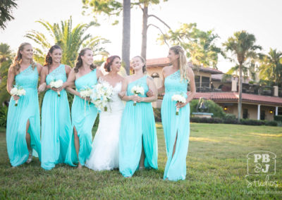 Bride with bridesmaids