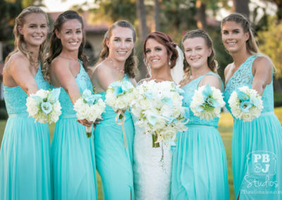 Bride with bridesmaids