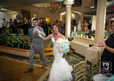 Bride and groom arriving