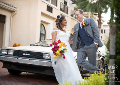 Renette and Todd with Delorean