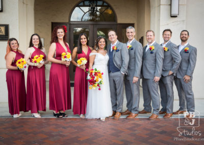 Wedding party all dressed up