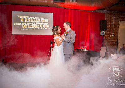 Renette and Todd dancing with fog