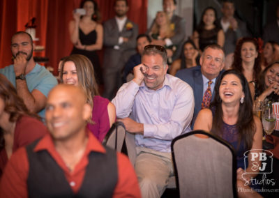 Guests laughing at venue