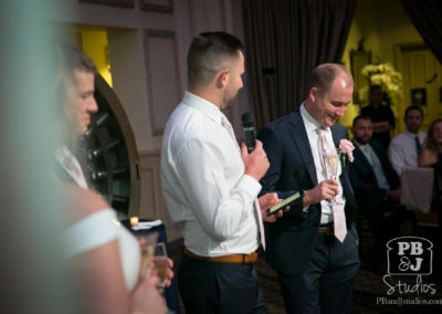 Steven laughing at best man speech